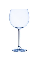 Rotweinglas, leer, isoliert auf weißem Hintergrund