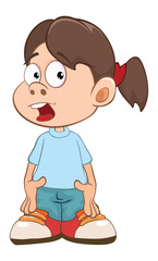 Illustration of Cute Little Girl