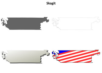 Skagit County, Washington outline map set