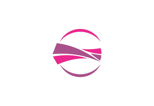 Round shape and infinity loop symbol logo
