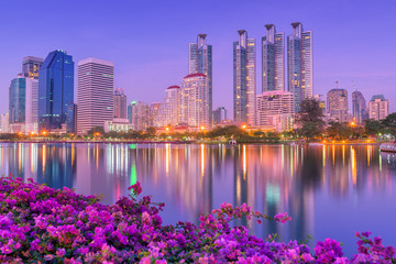 Night cities of Bangkok Thailand.