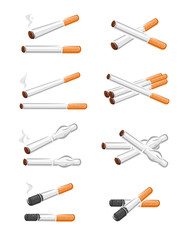 Cigarettes set. Vector