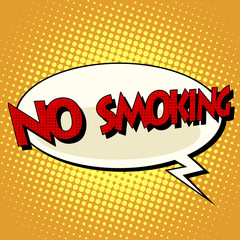 no smoking comic book bubble text