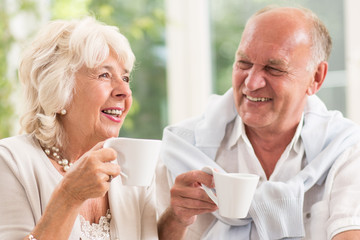 Happy elderly married people