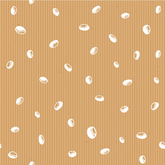 Seamless texture kraft paper with coffee beans. Ready design for wrapping paper, coffee shop, coffee products