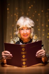 Fortune teller with magic spellbook
