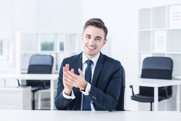 Congratulating a worker