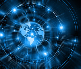 Best Internet Concept of global business.Technological background. Rays  symbols Wi-Fi,  of the Internet, television, mobile and satellite communications