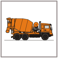Fototapeta premium concrete mixer truck, construction equipment