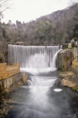 Artificial waterfall on river Psyrtsha in Abkhazia New Afon