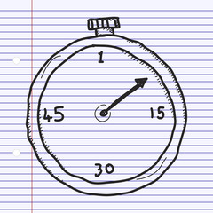 Simple doodle of a stopwatch