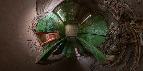 Abandoned hall panorama