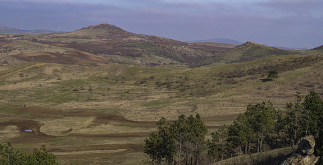 A view of the broad undulating valley