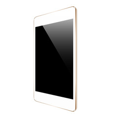 mockup gold tablet isolated on white vector design