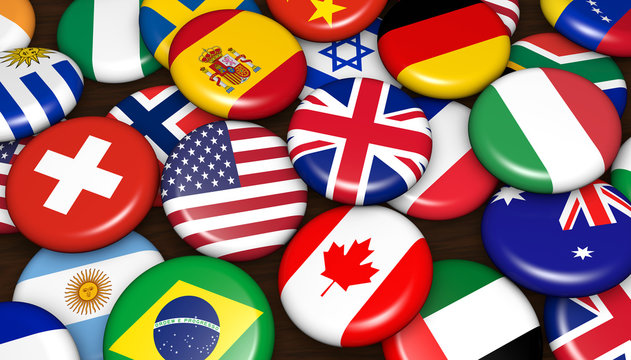 International World Flags Badges