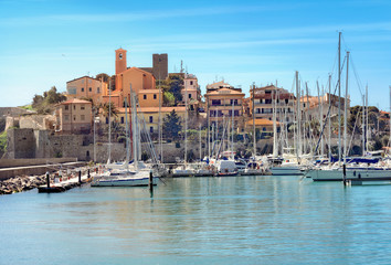 Waterfront of small town of Talamone. Grosseto region, Tuscany,