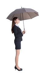 business woman with umbrella