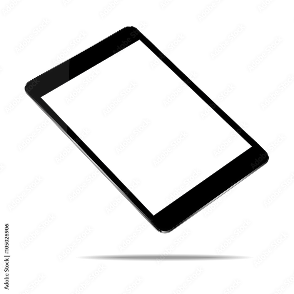 Poster mock up black tablet isolated on white vector design