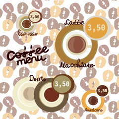 Coffee vector icon set menu for cafe, bar, shop.