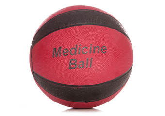 black and red medicine ball