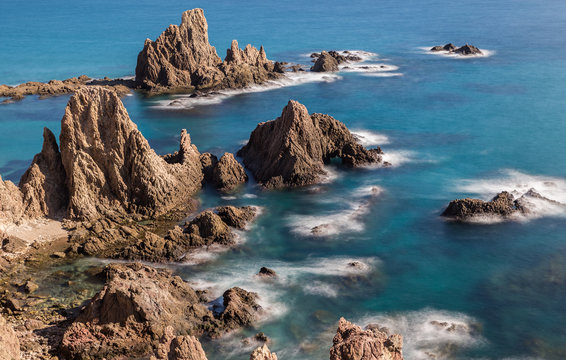 Landscape in the Sirens Reef. Natural Park of Cabo de Gata. Spain.