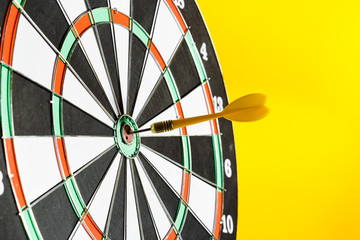 darts arrows in the target center