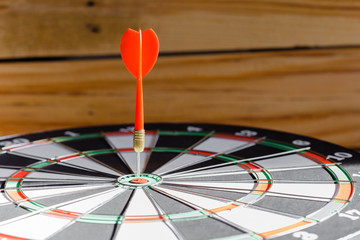 darts arrows in the target center