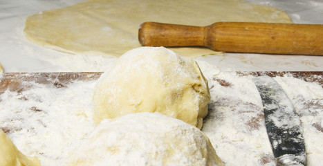 dough on a wooden Board