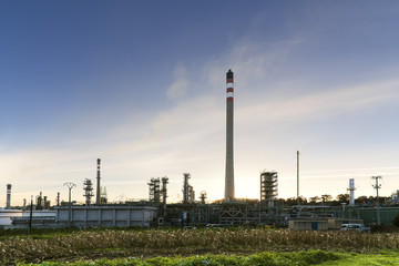  oil refinery at sunrise