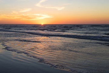 Sunset in the Atlantic ocean