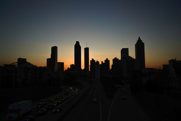 Atlanta skyline silhouette at dusk