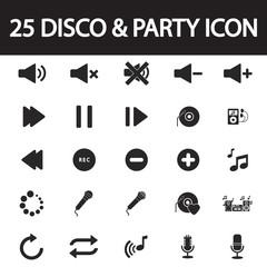 Disco and party icon set
