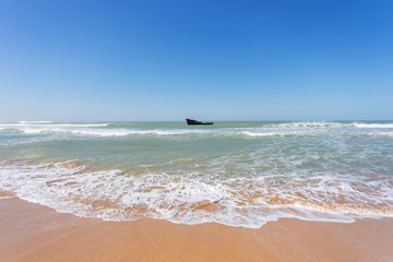 Shipwreck in the Atlantic ocean