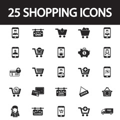 Shopping and sale icon set