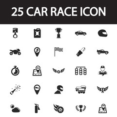 car race icon set