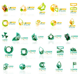 Collection of colorful abstract origami logos