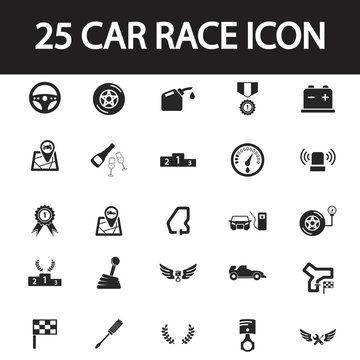 car race icon set