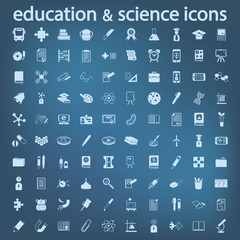 education and science icons set