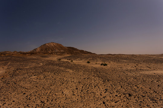 Western Sahara lanscape at night