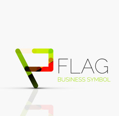 Logo flag, abstract linear geometric business icon