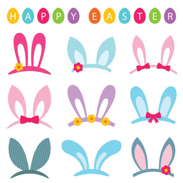 Easter photo booth props set (bunny ears)