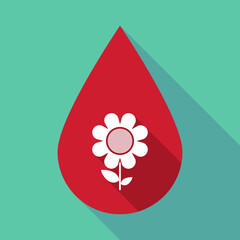 Long shadow blood drop with a flower