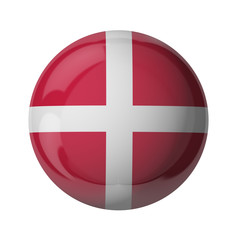 Obraz premium Denmark flag, glassy ball