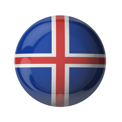 Obraz premium Iceland flag, glassy ball