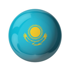 Kazakhstan flag, glassy ball