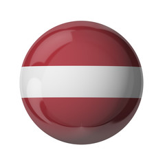 Latvia flag, glassy ball