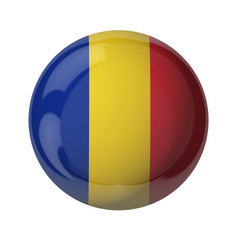 Fototapeta premium Romania flag, glassy ball