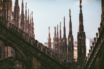 Fototapeta na wymiar architecture of the building the Duomo in Milan