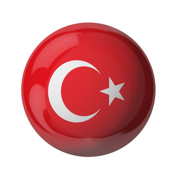 Turkey flag, glassy ball