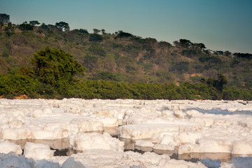 River Pollution - Suds in Tiete river in Brazil